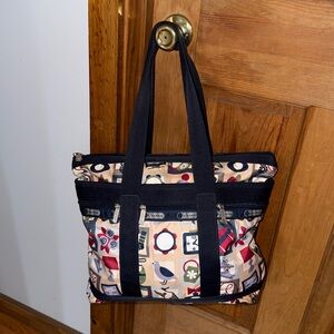 Lesportsac x Anders Wenngren Expandable Top Tote Bag 5 Pocket Shoulder Bag